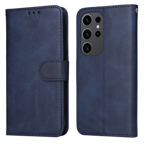 

For Samsung Galaxy S24 Ultra Classic Calf Texture Flip Leather Phone Case(Blue)