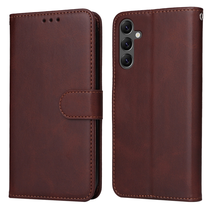 

For Samsung Galaxy A25 5G Global Classic Calf Texture Flip Leather Phone Case(Brown)