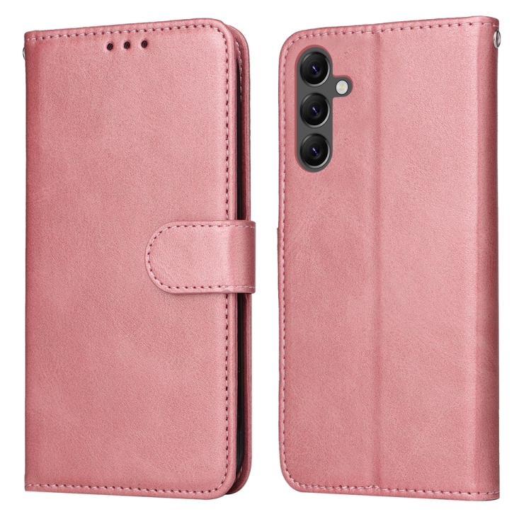 

For Samsung Galaxy A25 5G Global Classic Calf Texture Flip Leather Phone Case(Rose Gold)