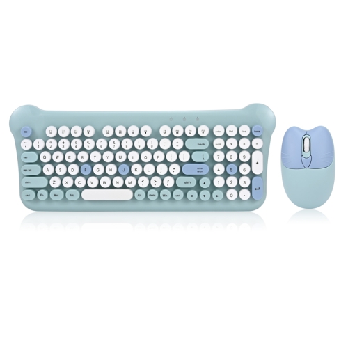 

QW05 Mixed Color Portable 2.4G Wireless Keyboard Mouse Set(Blue)