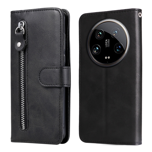 

For Xiaomi 14 Ultra Fashion Calf Texture Zipper Leather Phone Case(Black)