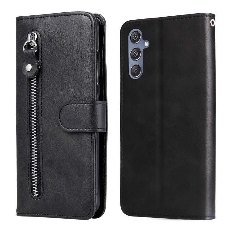 

For Samsung Galaxy M34 5G Fashion Calf Texture Zipper Leather Phone Case(Black)