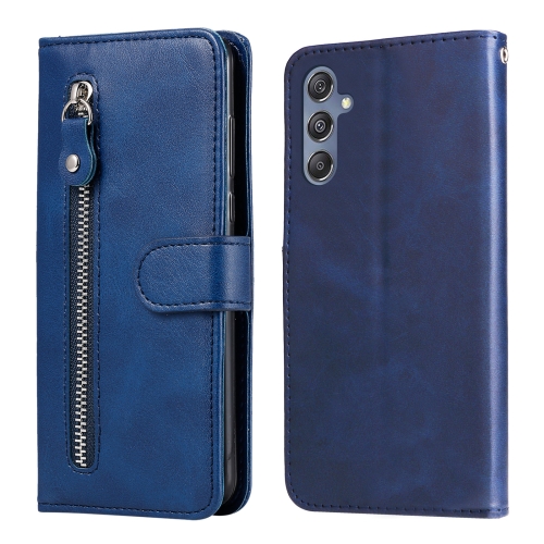 

For Samsung Galaxy M34 5G Fashion Calf Texture Zipper Leather Phone Case(Blue)