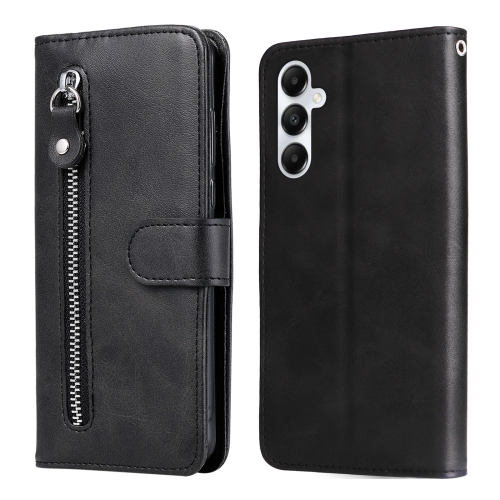

For Samsung Galaxy A05s Fashion Calf Texture Zipper Leather Phone Case(Black)