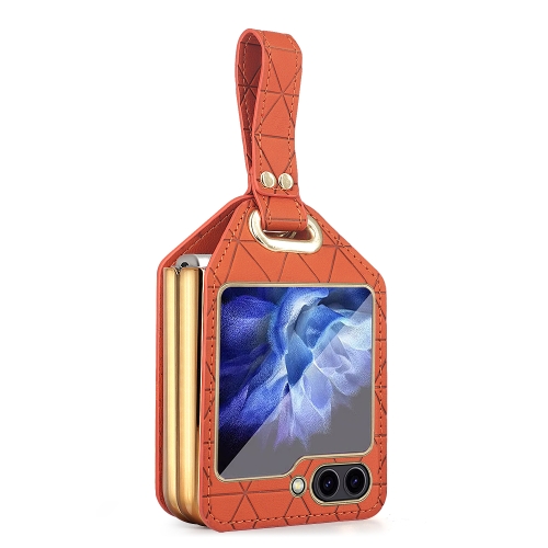 

For Samsung Galaxy Z Flip5 Rocky Series Wristband Holder PC Phone Case(Orange)