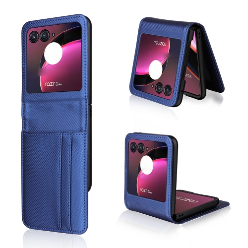 

For Motorola Moto Razr 40 Ultra Card Slot PU Leather PC Phone Case(Blue)