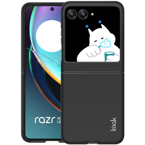 

For Motorola Razr 40 Ultra imak Ruiyi Series Carbon Fiber PU + PC Phone Case