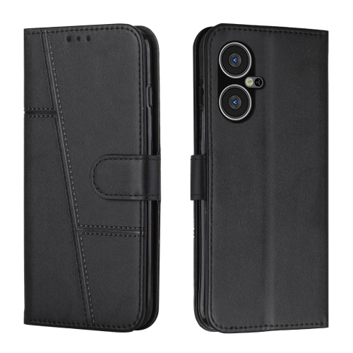 

For Tecno Pova Neo 3 Stitching Calf Texture Buckle Leather Phone Case(Black)