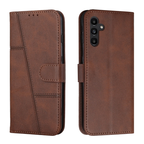 

For Samsung Galaxy A25 5G Stitching Calf Texture Buckle Leather Phone Case(Brown)