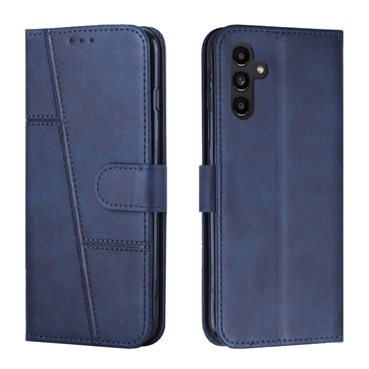 

For Samsung Galaxy A25 5G Stitching Calf Texture Buckle Leather Phone Case(Blue)