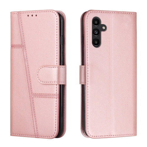 

For Samsung Galaxy A25 5G Stitching Calf Texture Buckle Leather Phone Case(Rose Gold)