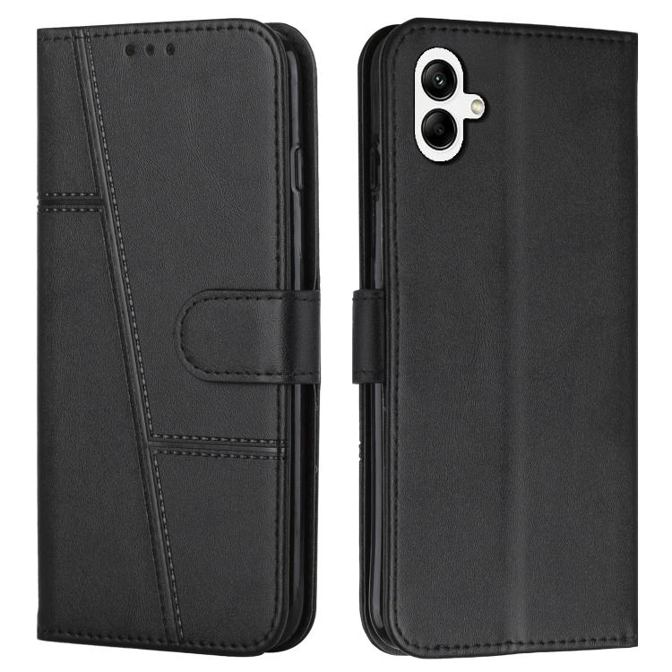 

For Samsung Galaxy A07 4G Stitching Calf Texture Buckle Leather Phone Case(Black)