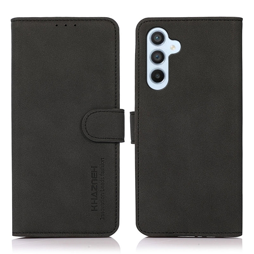 For Samsung Galaxy A35 5G KHAZNEH Matte Texture Leather Phone Case(Black) for samsung galaxy a55 5g khazneh litchi texture leather rfid phone case brown