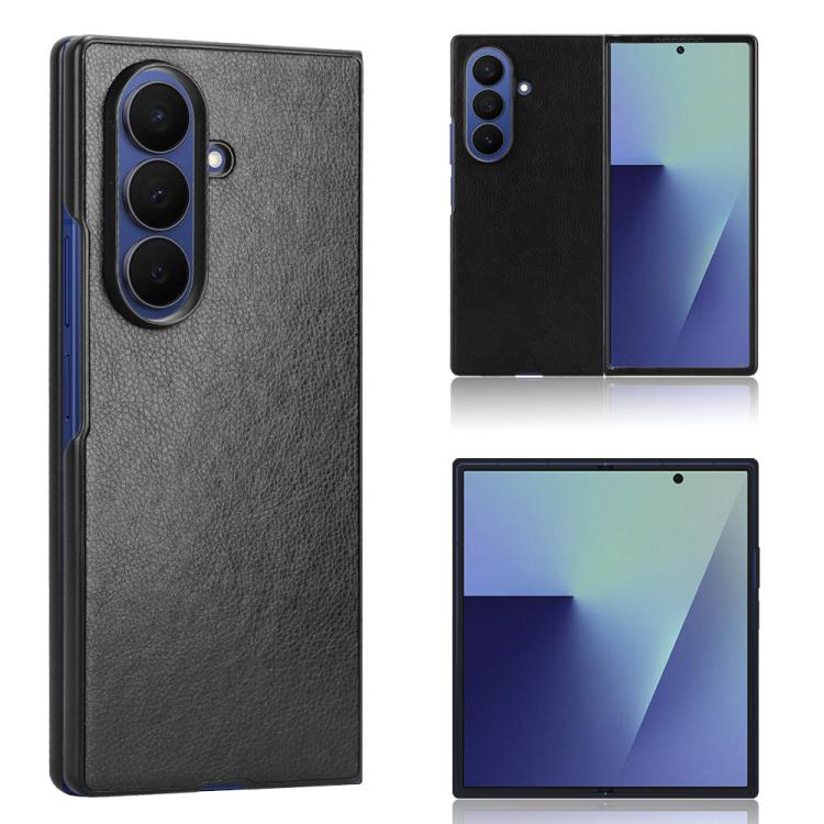 

For Samsung Galaxy Z Fold7 5G Litchi Texture Back Cover Phone Case(Black)