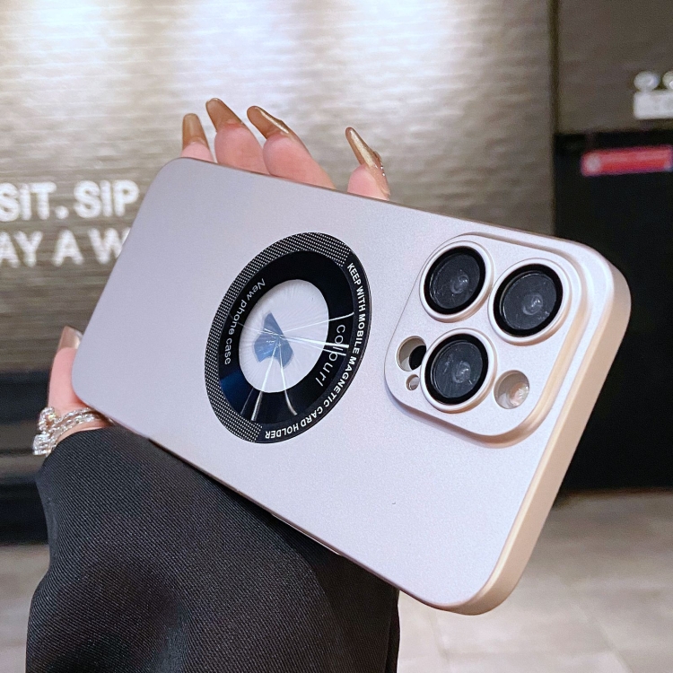 

For iPhone 13 Pro Electroplating Oil Injection Magsafe Magnetic PC Phone Case(Silver)