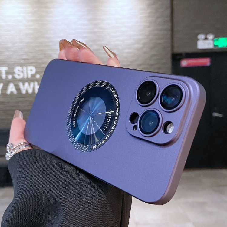 

For iPhone 12 Pro Electroplating Oil Injection Magsafe Magnetic PC Phone Case(Purple)