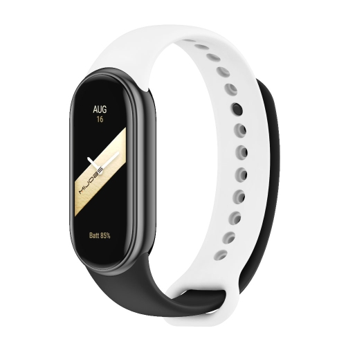 

For Xiaomi Mi Band 8 Mijobs Dual Color Silicone Watch Band(Black+White)