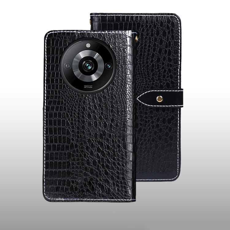 

For Realme 11 Pro idewei Crocodile Texture Leather Phone Case(Black)