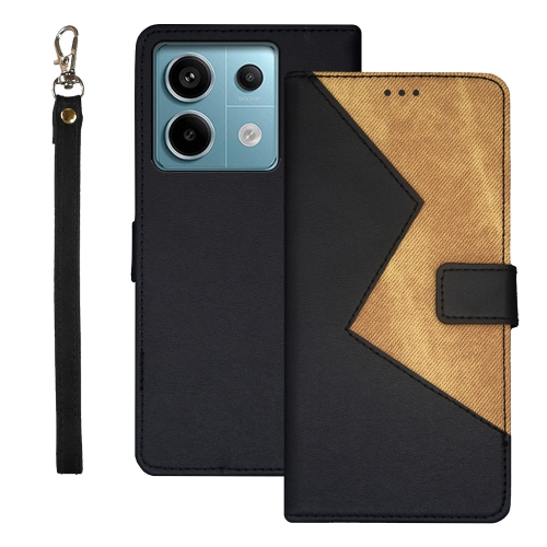 

For Xiaomi Redmi Note 13 Pro 5G idewei Two-color Splicing Leather Phone Case(Black)