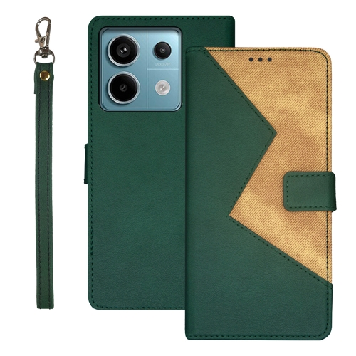 

For Xiaomi Redmi Note 13 Pro 5G idewei Two-color Splicing Leather Phone Case(Green)