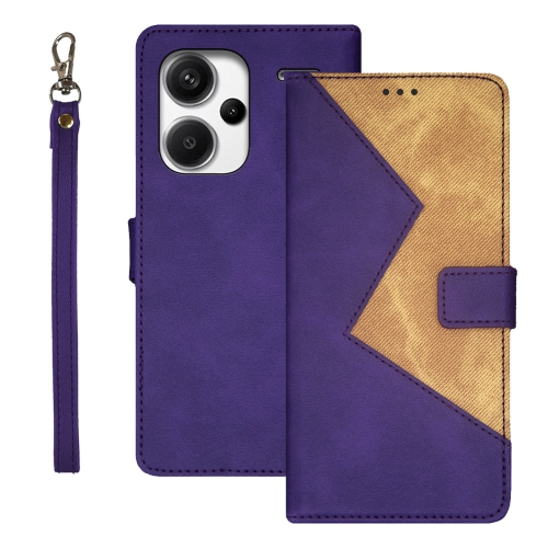 

For Xiaomi Redmi Note 13 Pro+ 5G idewei Two-color Splicing Leather Phone Case(Purple)