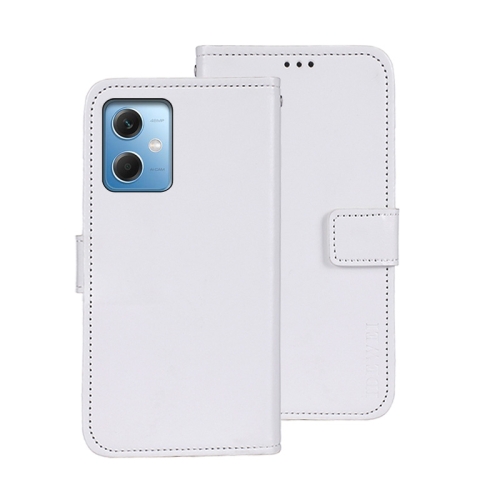 

For Xiaomi Redmi Note 12 4G Global idewei Crazy Horse Texture Leather Phone Case(White)
