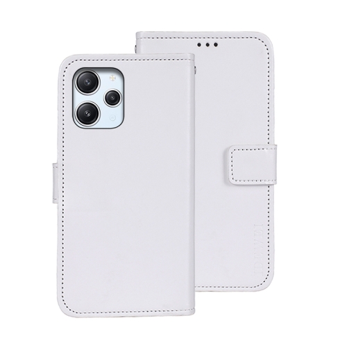 

For Xiaomi Redmi 12 4G idewei Crazy Horse Texture Leather Phone Case(White)