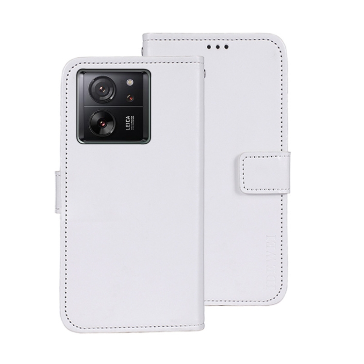 

For Xiaomi 13T / 13T Pro idewei Crazy Horse Texture Leather Phone Case(White)