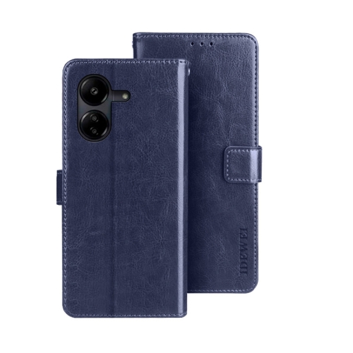 

For Xiaomi Redmi 13C idewei Crazy Horse Texture Leather Phone Case(Blue)