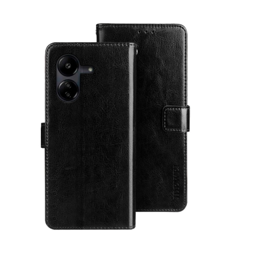 

For Xiaomi Redmi 13C idewei Crazy Horse Texture Leather Phone Case(Black)