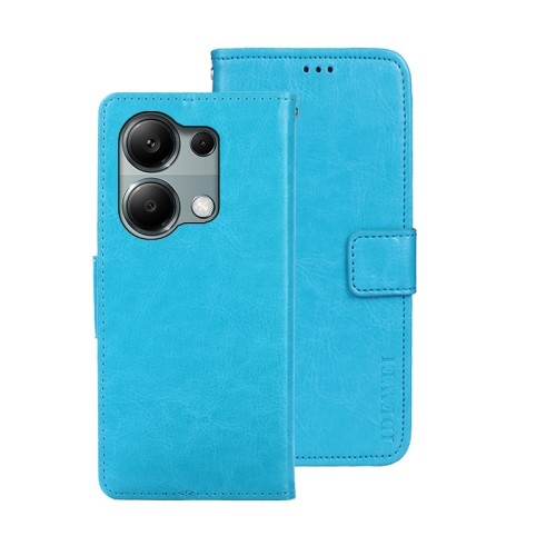 

For Xiaomi Redmi Note 13 Pro 4G idewei Crazy Horse Texture Leather Phone Case(Sky Blue)