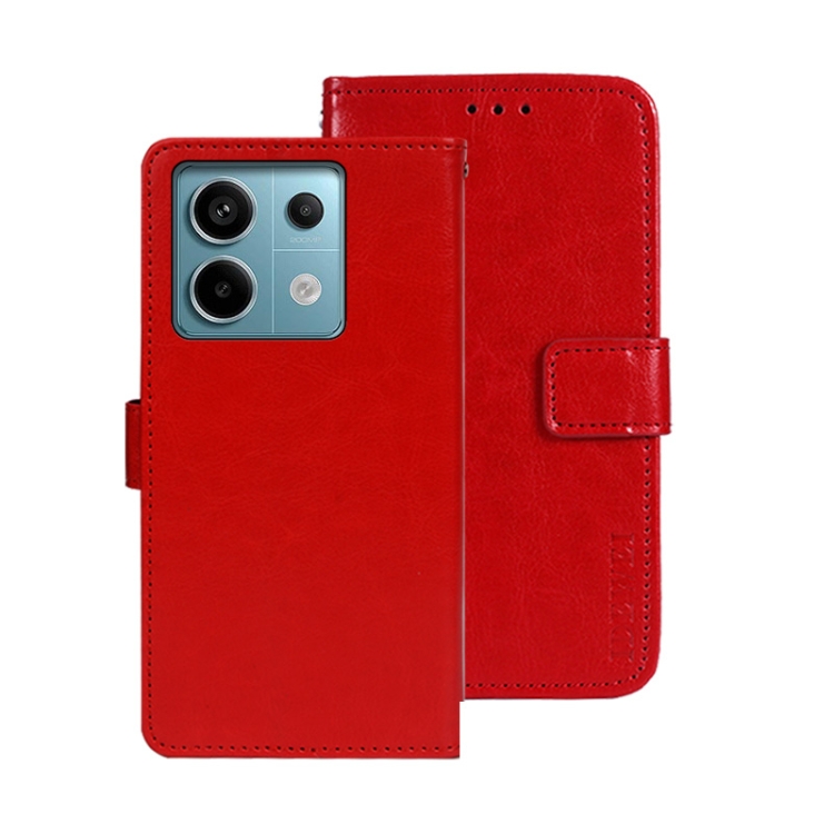 

For Xiaomi Redmi Note 13 Pro 5G idewei Crazy Horse Texture Leather Phone Case(Red)