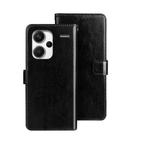 

For Xiaomi Redmi Note 13 Pro+ 5G idewei Crazy Horse Texture Leather Phone Case(Black)