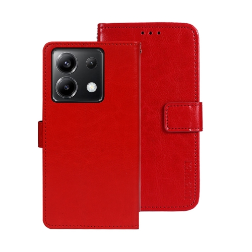 

For Xiaomi Poco X6 5G idewei Crazy Horse Texture Leather Phone Case(Red)