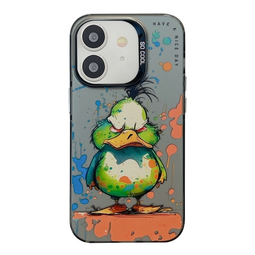 

For iPhone 11 Animal Pattern Oil Painting Series PC + TPU Phone Case(Wrath Duck)