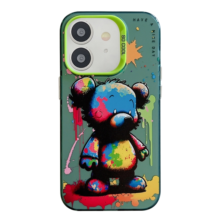 

For iPhone 12 Animal Pattern Oil Painting Series PC + TPU Phone Case(Colorful Bear)