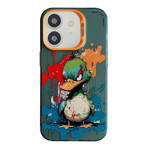 

For iPhone 12 Animal Pattern Oil Painting Series PC + TPU Phone Case(Angry Duck)