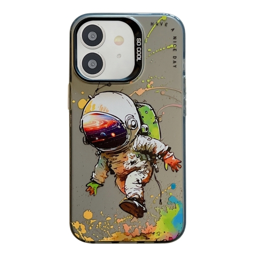 

For iPhone 12 Animal Pattern Oil Painting Series PC + TPU Phone Case(Astronaut)