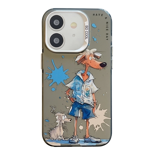 

For iPhone 12 Animal Pattern Oil Painting Series PC + TPU Phone Case(Wolf)