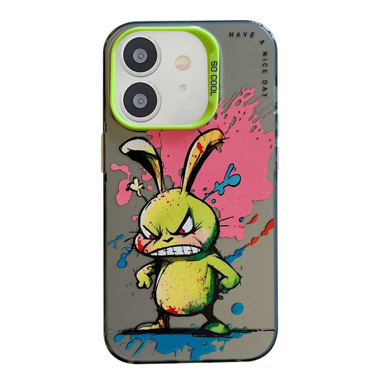 

For iPhone 12 Animal Pattern Oil Painting Series PC + TPU Phone Case(Rabbit)