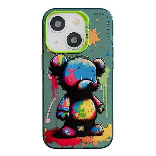 

For iPhone 13 Animal Pattern Oil Painting Series PC + TPU Phone Case(Colorful Bear)