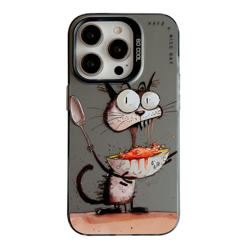 

For iPhone 13 Pro Animal Pattern Oil Painting Series PC + TPU Phone Case(Eating Rat)