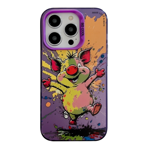 

For iPhone 13 Pro Animal Pattern Oil Painting Series PC + TPU Phone Case(Happy Pig)