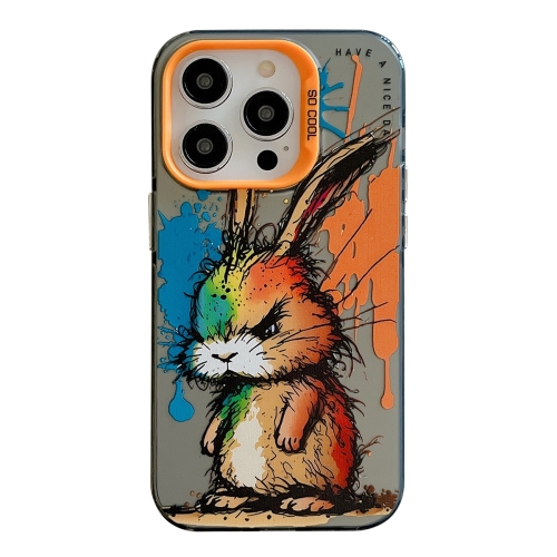 

For iPhone 13 Pro Animal Pattern Oil Painting Series PC + TPU Phone Case(Fat Rabbit)