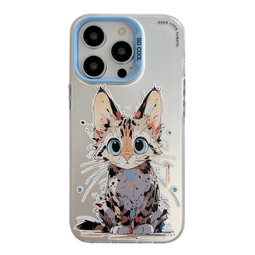 

For iPhone 13 Pro Max Animal Pattern Oil Painting Series PC + TPU Phone Case(Stupid Cat)