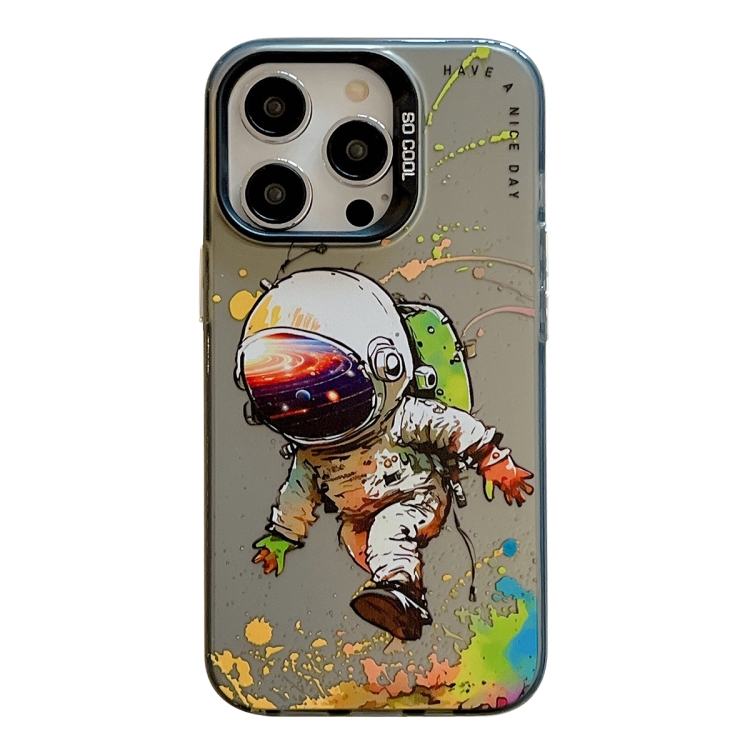 

For iPhone 14 Pro Animal Pattern Oil Painting Series PC + TPU Phone Case(Astronaut)