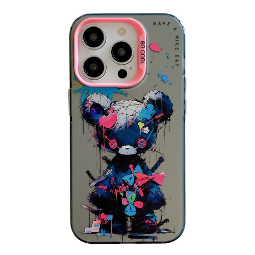 

For iPhone 14 Pro Animal Pattern Oil Painting Series PC + TPU Phone Case(Tattered Bear)