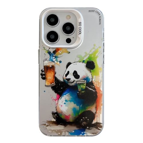 

For iPhone 14 Pro Max Animal Pattern Oil Painting Series PC + TPU Phone Case(Panda)