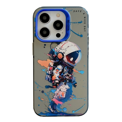 

For iPhone 14 Pro Max Animal Pattern Oil Painting Series PC + TPU Phone Case(Tattered Astronaut)