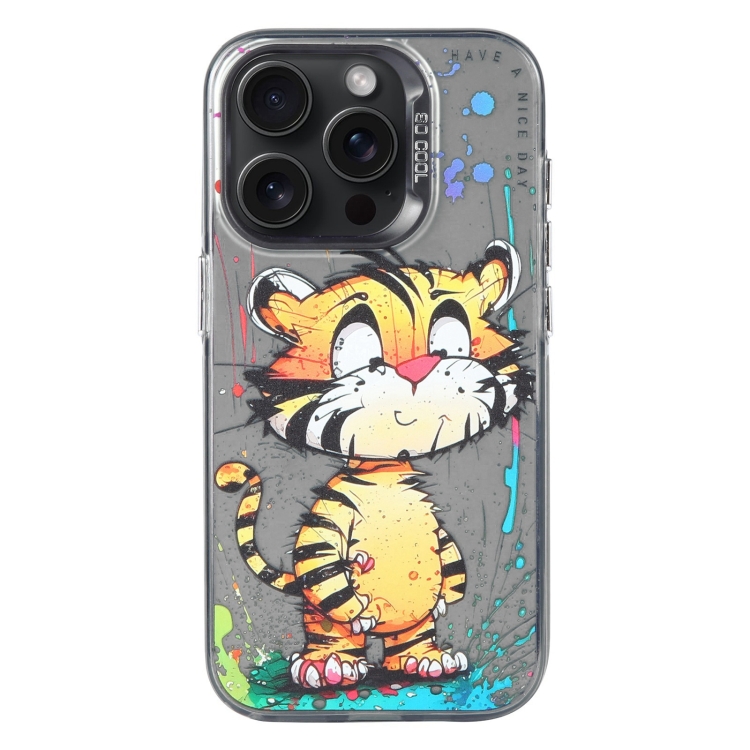 

For iPhone 15 Pro Max Animal Pattern Oil Painting Series PC + TPU Phone Case(Colorful Tiger)